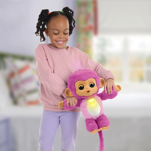 Fingerlings 2023 NOUVEAU Singe interactif réagit au toucher - Plus de 70 sons et réactions - Ava (bleu sarcelle