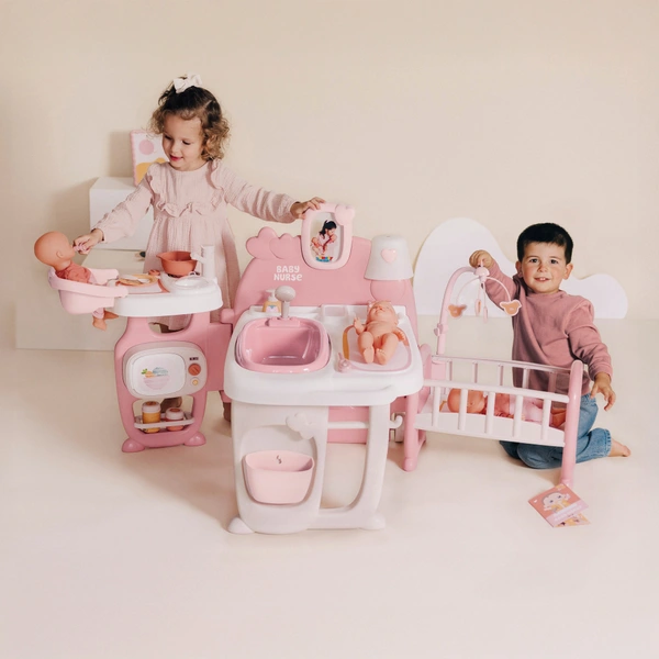Smoby Toys - Baby Nurse Poppenluiertas - uitklapbare luiertas voor poppen incl. luieraccessoires - poppenaccessoires voor kinderen vanaf 3 jaar
