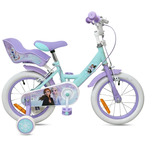 14 Zoll Kinderfahrrad Disney Die Eisknigin mit Sttzrdern trkis/lila |  Smyths Toys Schweiz