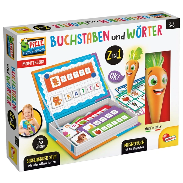 MONTINATUR Montessori Lernspiel Ab 3 Jahre - Holzspielzeug Mit 54 Lernkarten Für Zahlen & Buchstaben