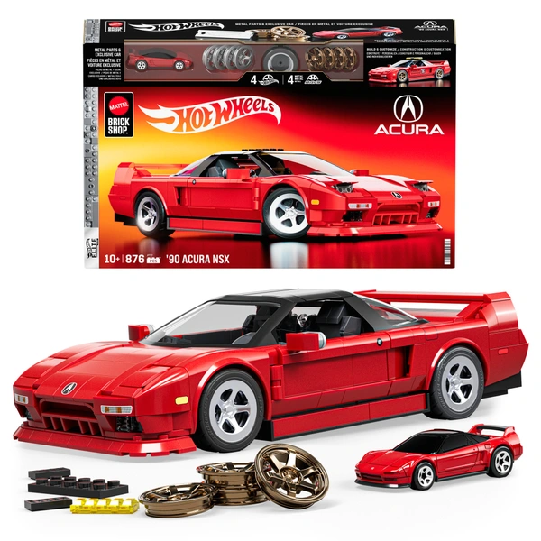 Hot Wheels'90Acura NSXレッドbrick ホットウィール1 Mattel Brick Shop Bouwset Hot Wheels Elite Series Auto Honda '90
