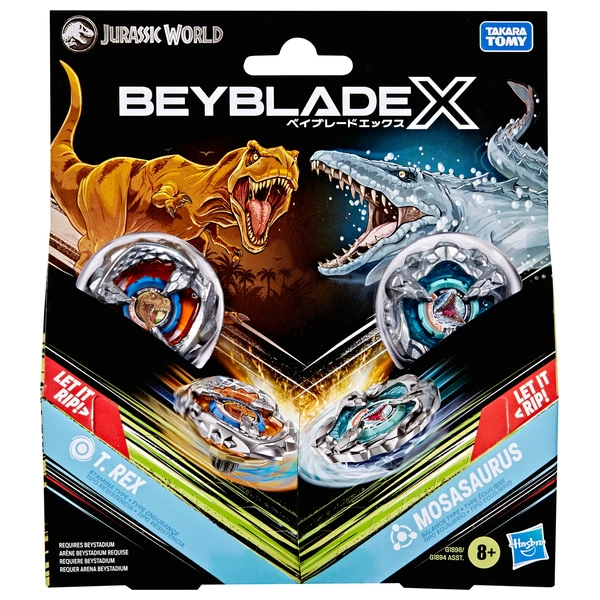 Beyblade X Jurassic World T-Rex vs. Mosasaurus 2er Set | Smyths
