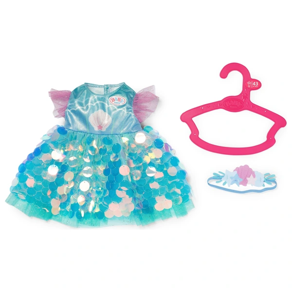 BABY born jurkje Pin-Play - poppenkleding set met haarband - voor alle poppen van 43 cm - incl. spelden om te versieren & opbergdoos - hoogwaardige poppenaccessoires
