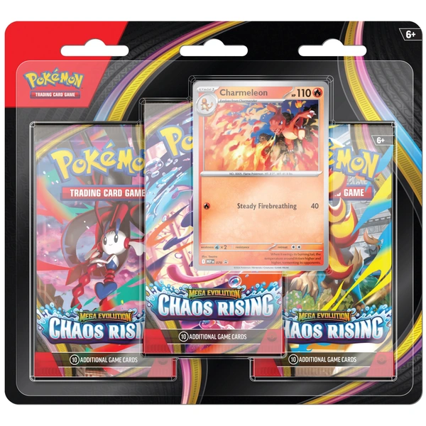 Pokmon Trading Card Game (TCG): Mega Evolution Chaos Rising Booster 3 Pack  | Smyths Toys UK