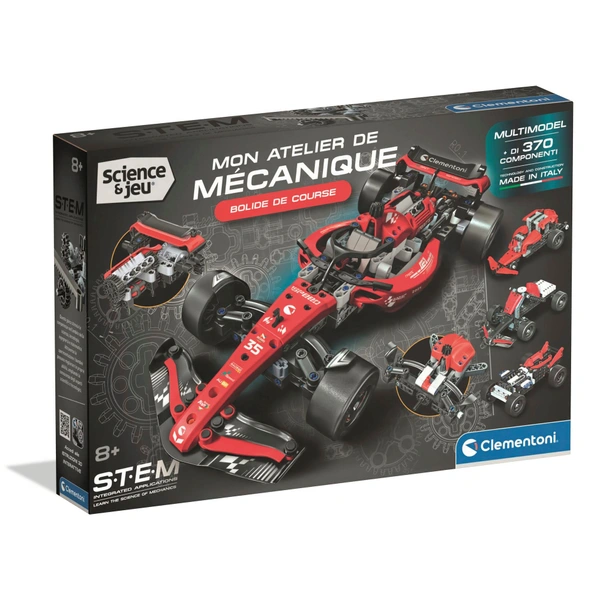 Clementoni Mon Atelier Mécanique – Voiture Endurance à Construire 7 Ans+, Plus De 120 Pièces, STEM