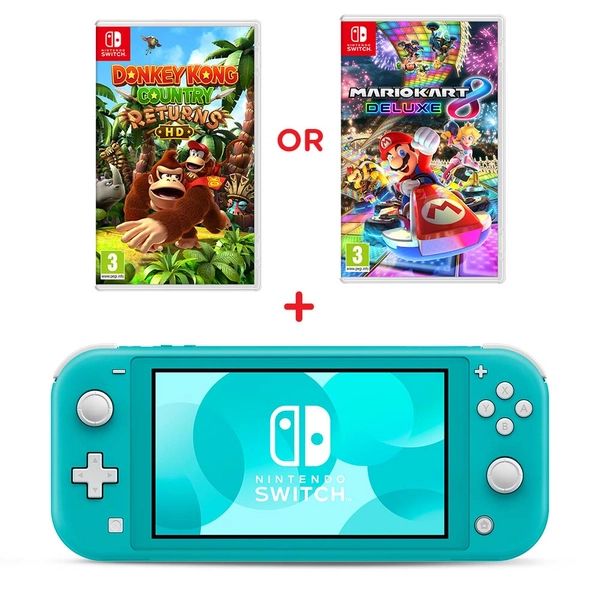 Nintendo Switch Lite Turquoise & Select Game | Smyths Toys UK