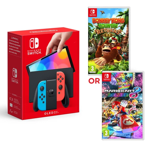 Nintendo Switch OLED Neon & Select Game Bundle | Smyths Toys UK