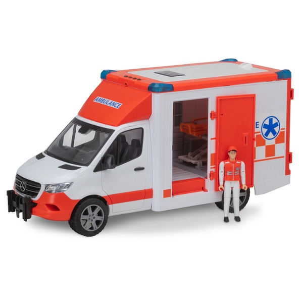 BRUDER 02676 Mercedes Sprinter Ambulanz-Krankenwagen mit Sanitäter