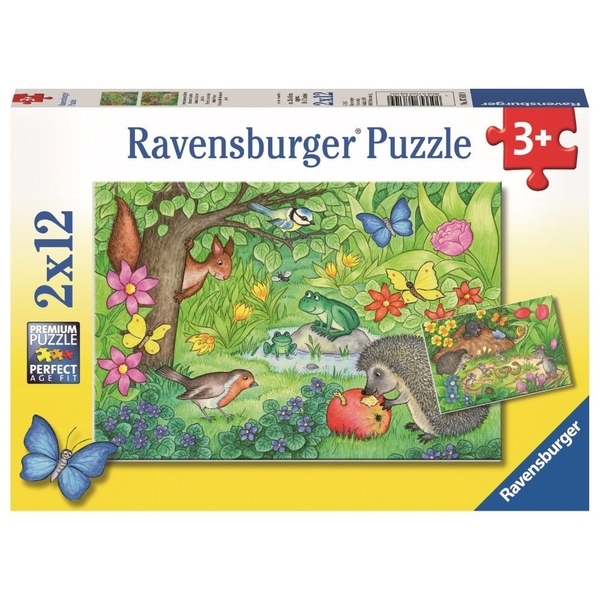 Ravensburger Puzzle Tiere in unserem Garten, 2x12 Teile Puzzles