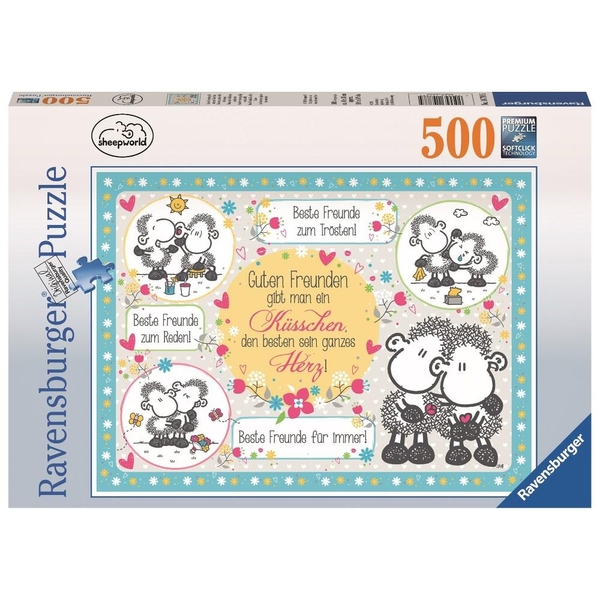 Ravensburger Puzzle Guten Freunden gibt man ein Küsschen, 500 Teile