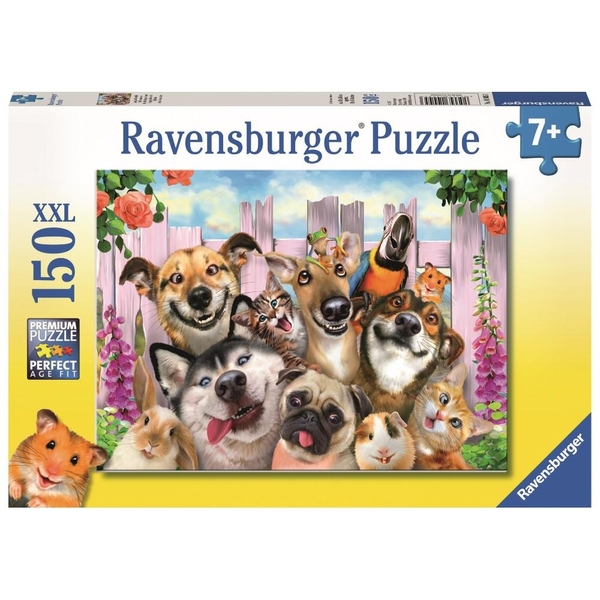 Ravensburger XXL Puzzle Lustiges Tierselfie, 150 Teile Puzzles