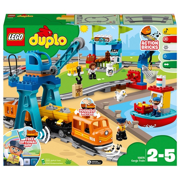 venom klodset med undtagelse af LEGO DUPLO Zug Set 10875 Güterzug als elektrische Eisenbahn mit 5  Aktionssteinen | Smyths Toys Schweiz