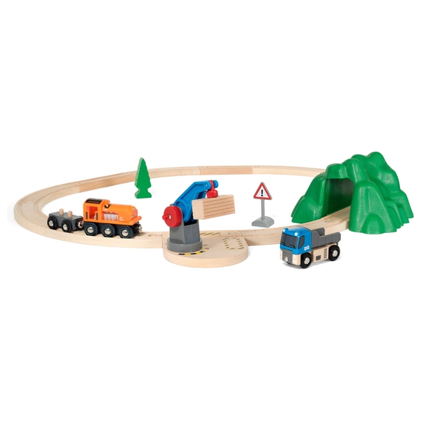 BRIO Bahn 33878 Starterset A Güterzug mit Kran und Schienen | Smyths
