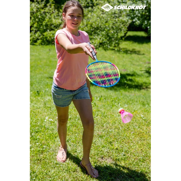 Schildkröt Schläger, 2 Bälle, In Tragetasche, Federball Set 4-Player, 970904, M