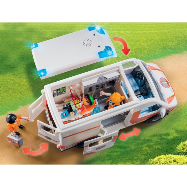 PLAYMOBIL City Life Set 70049 Rettungswagen mit Licht und Sound