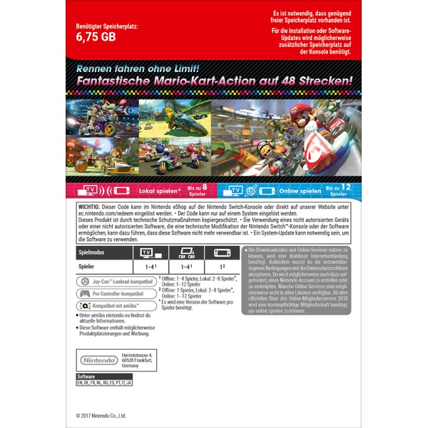 Nintendo Switch: Mario Kart 8 Deluxe (Digitaler Download)