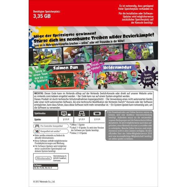Nintendo Switch: Splatoon 2 (Digitaler Download)