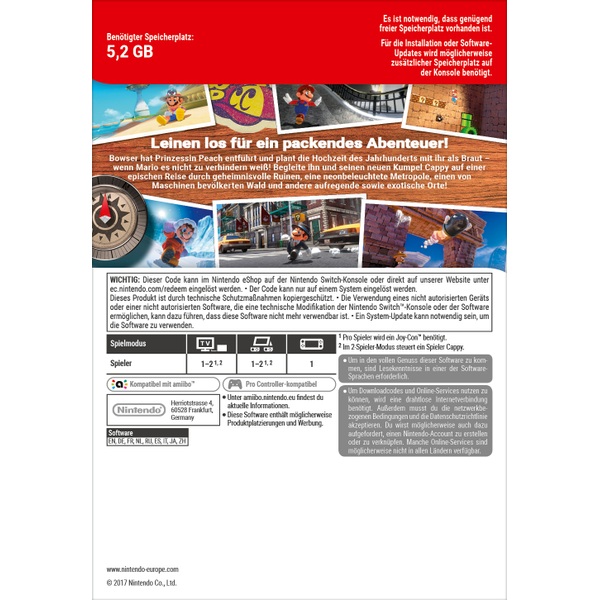 Nintendo Switch: Super Mario Odyssey (Digitaler Download)