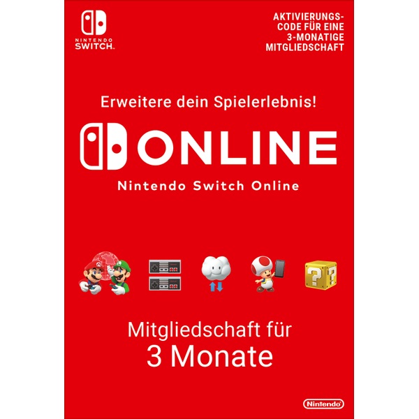 Nintendo Switch Online | Mitgliedschaft 3-monatige Aktivierungs-Code Deutschland Smyths Toys