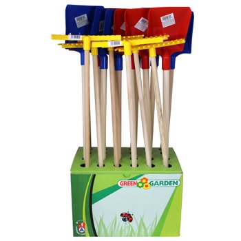 Wooden Spade and Rake Garden Toy Assortment