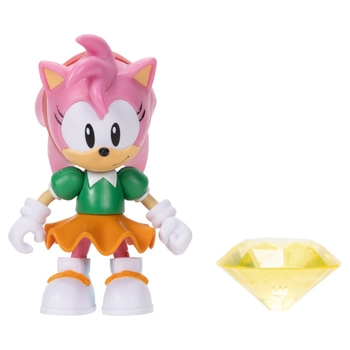 Sonic the Hedgehog Action Figure Amy with Yellow Chaos Emerald 10cm