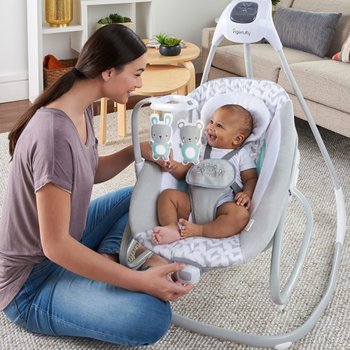 Ingenuity Elektrische Wipstoel en Babyswing Simple Comfort Raylan grijs