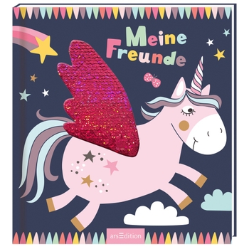 Meine Freunde Freundebuch Einhorn mit Wendepailletten