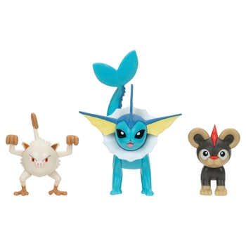 Pokémon Battle Figuur 3 Pack - Litleo, Mankey en Vaporeon