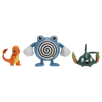 Pokémon Battle Figures 3 Pack Charmander, Trubbish and Poliwhirl