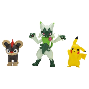 Pokémon Battle Figures 3 Pack Litleo, Pikachu and Floragato