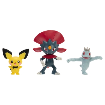 Pokémon Battle Figures 3 Pack Pichu, Machop and Weavile