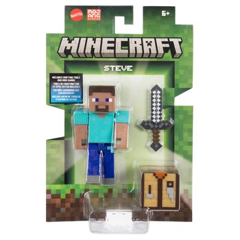 Minecraft Action Figure Steve with Sword and Chest 8cm