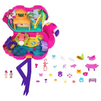 Polly Pocket Rainbow Unicorn Salon Case With 2 Micro Dolls + Many