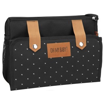 Badabulle Kinderwagen Organizer EASY TRAVEL mit Wickelunterlage Kreuzchen schwarz