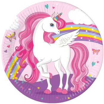 Einhorn Regenbogenfarben Pappteller 8 Stück