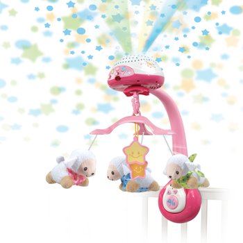 VTech Mobile Schäfchen Baby Spieluhr mit Sternenlicht Projektor pink