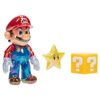Nintendo Super Mario Figur Star Power Mario 16 cm mit Superstern und Fragezeichen-Block