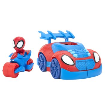  Marvel Spidey and His Amazing Friends Webbed Wheelie Vehicle -  Ghost-Spider Pull Back Vehicle - Features Built-in Super Hero : Toys & Games
