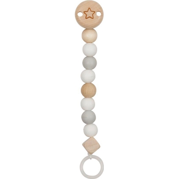 goki baby Schnullerkette aus Silikon und Holz mit Stern sortiert