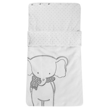 JACKY 2-in-1 Fußsack und Einschlagdecke für Babyschale Elefant grau