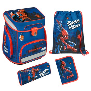 Scooli EasyFit Marvel Schulranzen Spider-Man Schulrucksack Set blau/rot