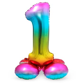 Folienballon Regenbogen stehend Zahl 1 Gr. 72 cm