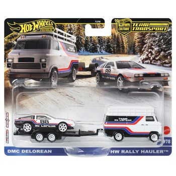 Hot Wheels Premium Team Transport DMC DeLorean & HW Rally Hauler 2 Pack