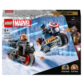 LEGO Marvel Black Widow & Captain America Motorcycles 76260 Buildable  Marvel Toy for Kids Ages 6-8, Marvel Playset Based on the Avengers Age of  Ultron