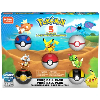 MEGA Pokemon Building Toy Kit Pikachu Set with 3 Action Figures (159  Pieces)