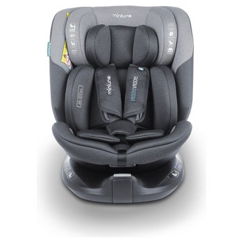 miniuno Autostoel Spiro i-Size R129 40-150 cm Isofix Meegroei Kinderzitje grijs