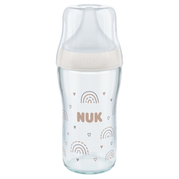 NUK Perfect Match Glas-Babyflasche mit Temperature Control 230 ml