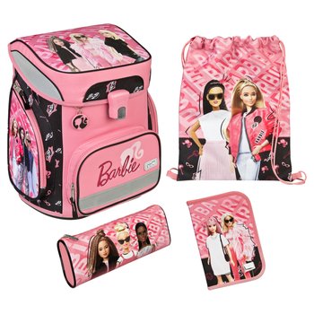 Scooli EasyFit Barbie Schulranzen Fashion Schulrucksack Set rosa/schwarz