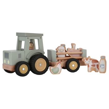Little Dutch Houten Tractor met Trailer Little Farm