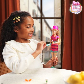 Barbie Doll Pink Passport Italy Barbie with Accessories